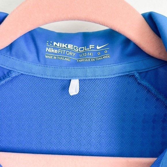 Nike Golf Blue Short sleeve half Zip Dri Fit Top Large - Picture 3 of 5